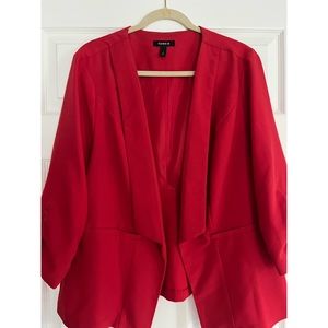 Red cropped jacket